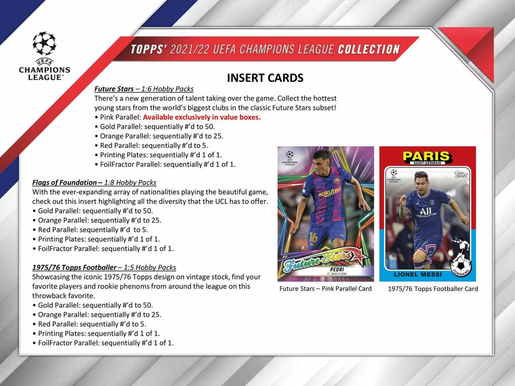 2021-22 Topps UEFA Champions League Collection Soccer Blaster Trading Cards LV