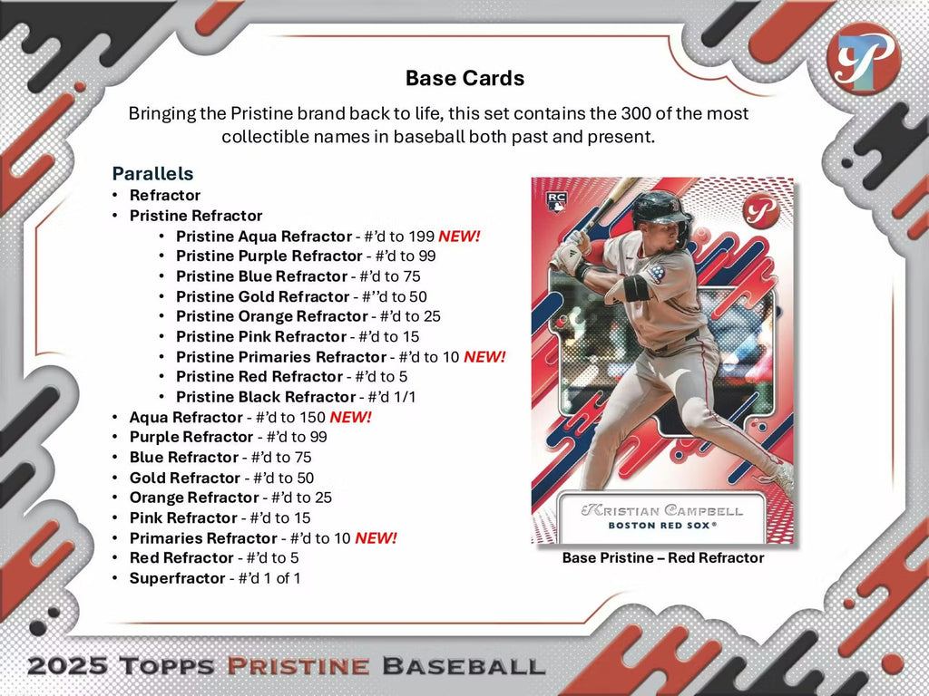 2025 Topps Pristine Baseball Hobby Trading Cards LV