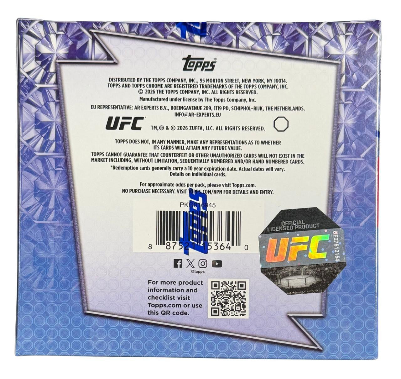 2026 Topps Chrome UFC Sapphire Edition Trading Cards LV