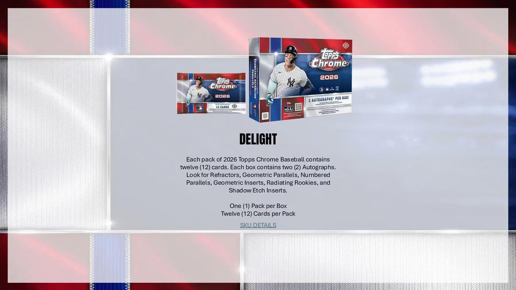 2026 Topps Chrome Baseball Delight Trading Cards LV