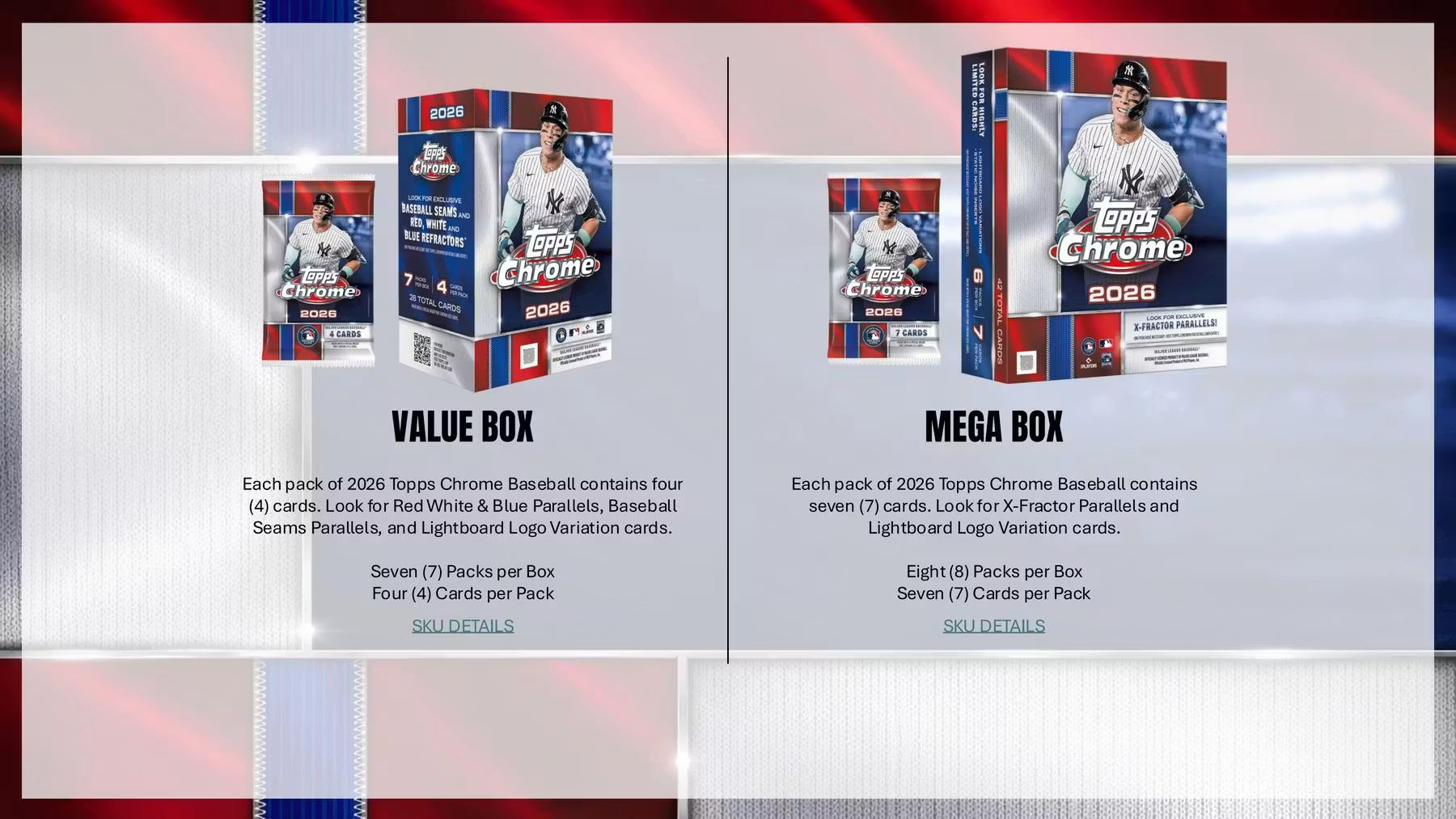 2026 Topps Chrome Baseball Mega Trading Cards LV