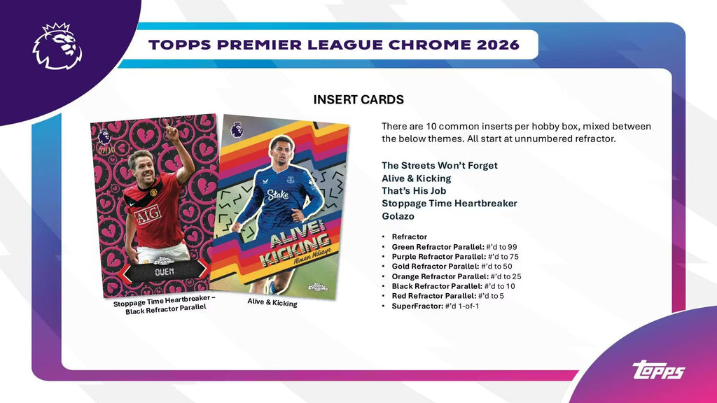 2026 Topps Chrome Premier League EPL Soccer Hobby Trading Cards LV