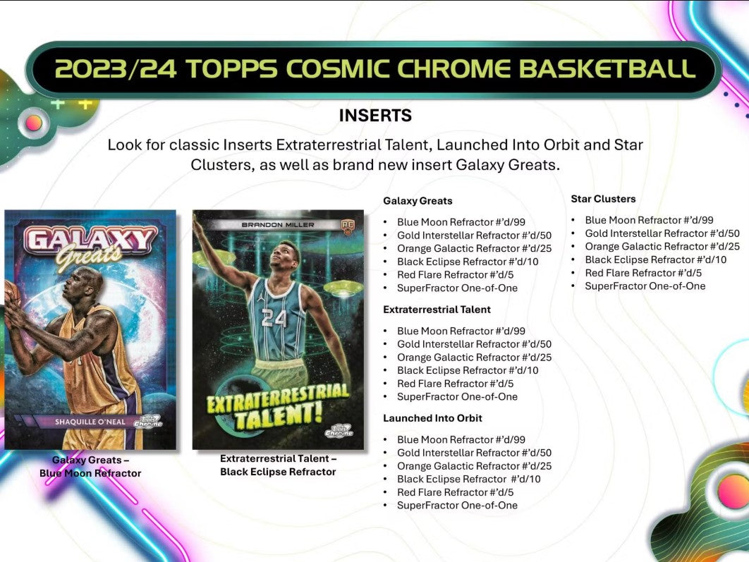 2023-24 Topps Cosmic Chrome Basketball Hobby Trading Cards LV