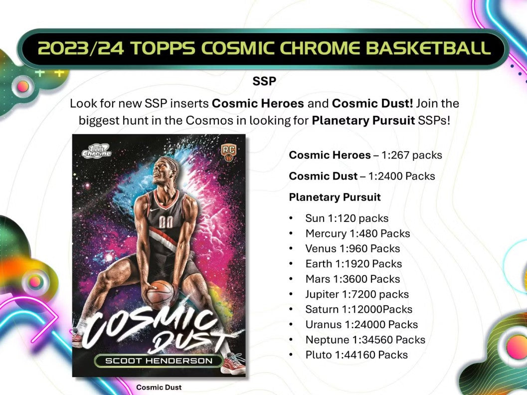 2023-24 Topps Cosmic Chrome Basketball Hobby Trading Cards LV