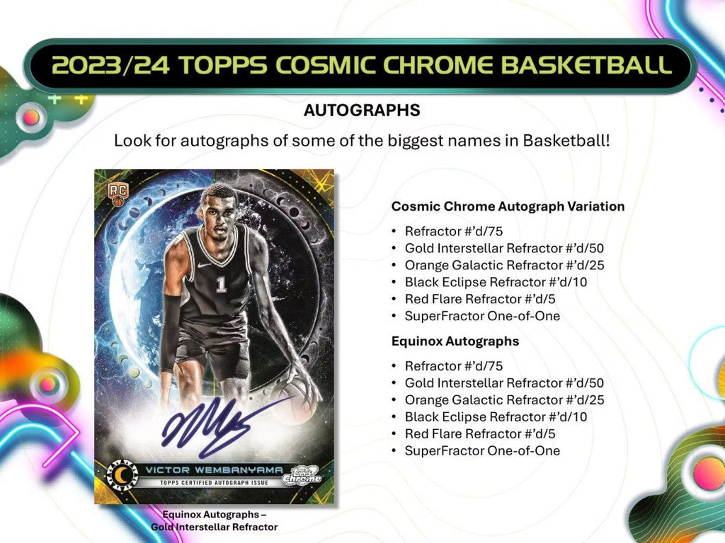2023-24 Topps Cosmic Chrome Basketball Hobby Trading Cards LV