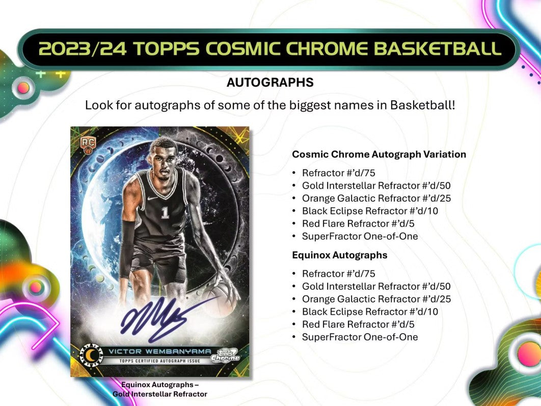 2023-24 Topps Cosmic Chrome Basketball Hobby Trading Cards LV