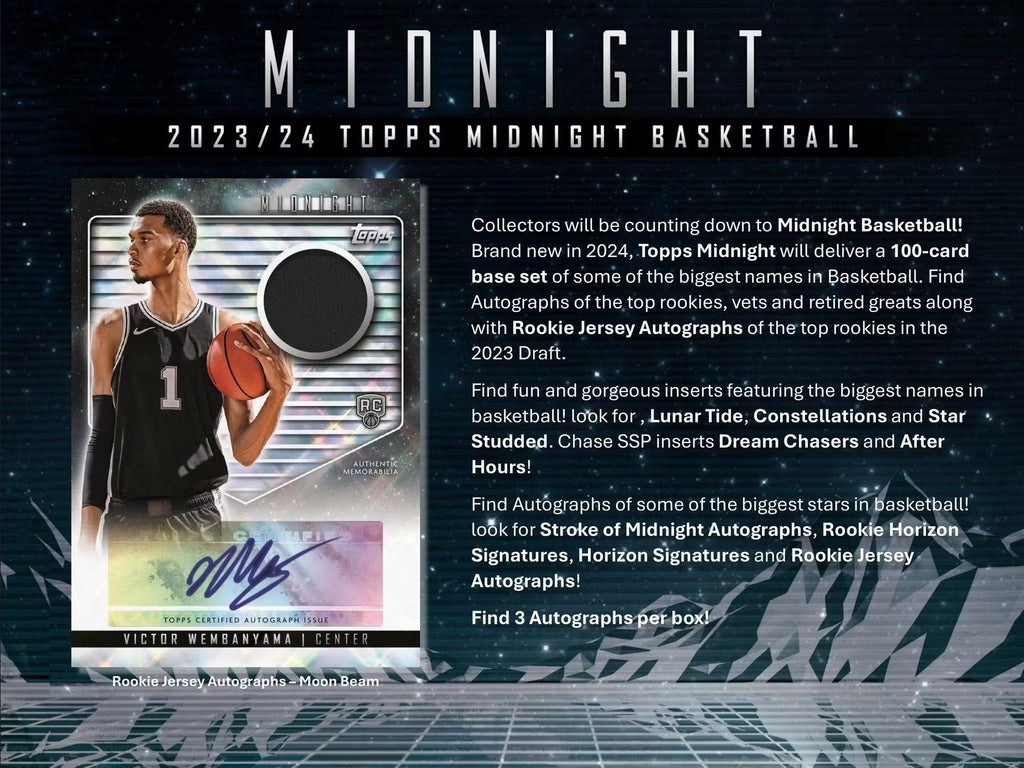 2023-24 Topps Midnight Basketball Hobby Trading Cards LV