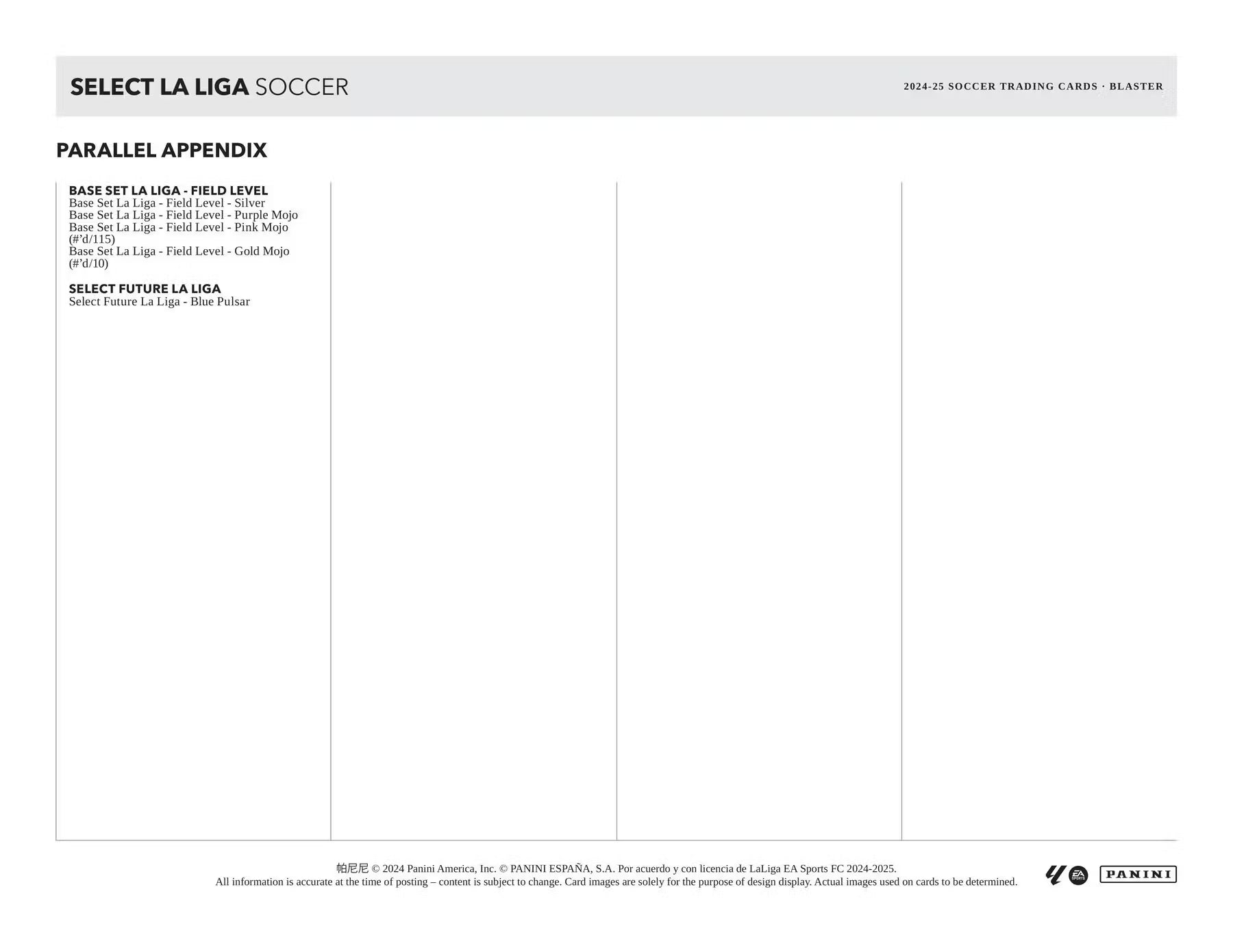 2024-25 Panini Select Soccer La Liga Blaster Trading Cards LV
