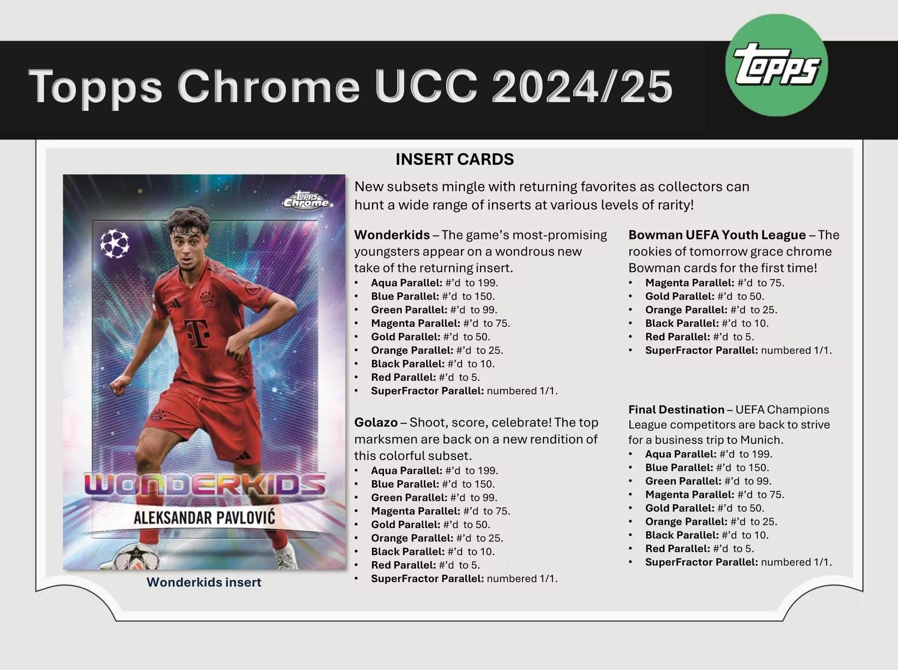 2024-25 Topps Chrome UEFA Club Competitions Soccer Hobby Trading Cards LV