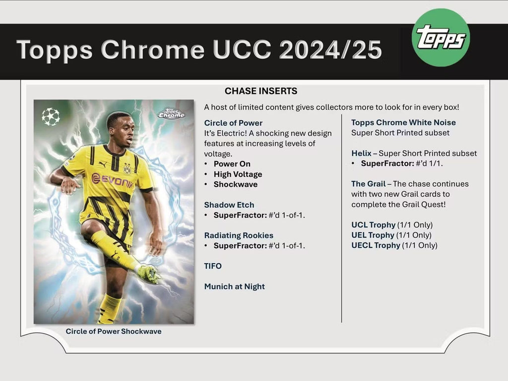 2024-25 Topps Chrome UEFA Club Competitions Soccer Hobby Trading Cards LV