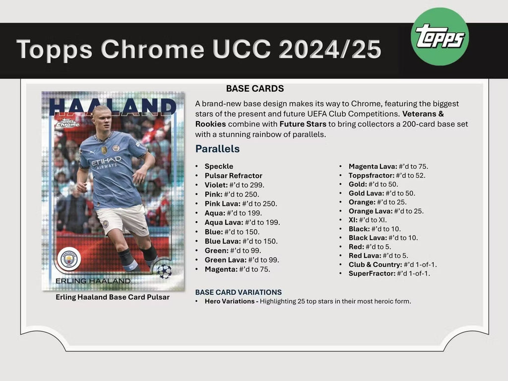 2024-25 Topps Chrome UEFA Club Competitions Soccer Jumbo Trading Cards LV