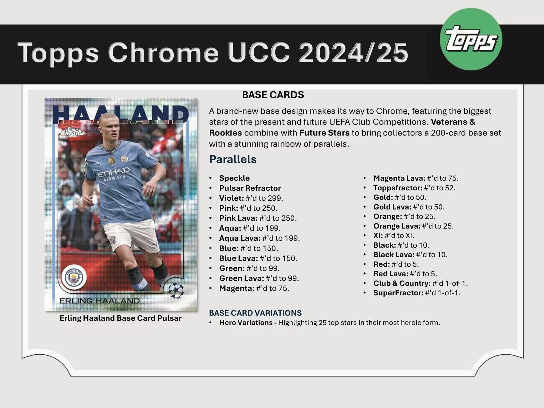 2024-25 Topps Chrome UEFA Club Competitions Soccer Jumbo Trading Cards LV