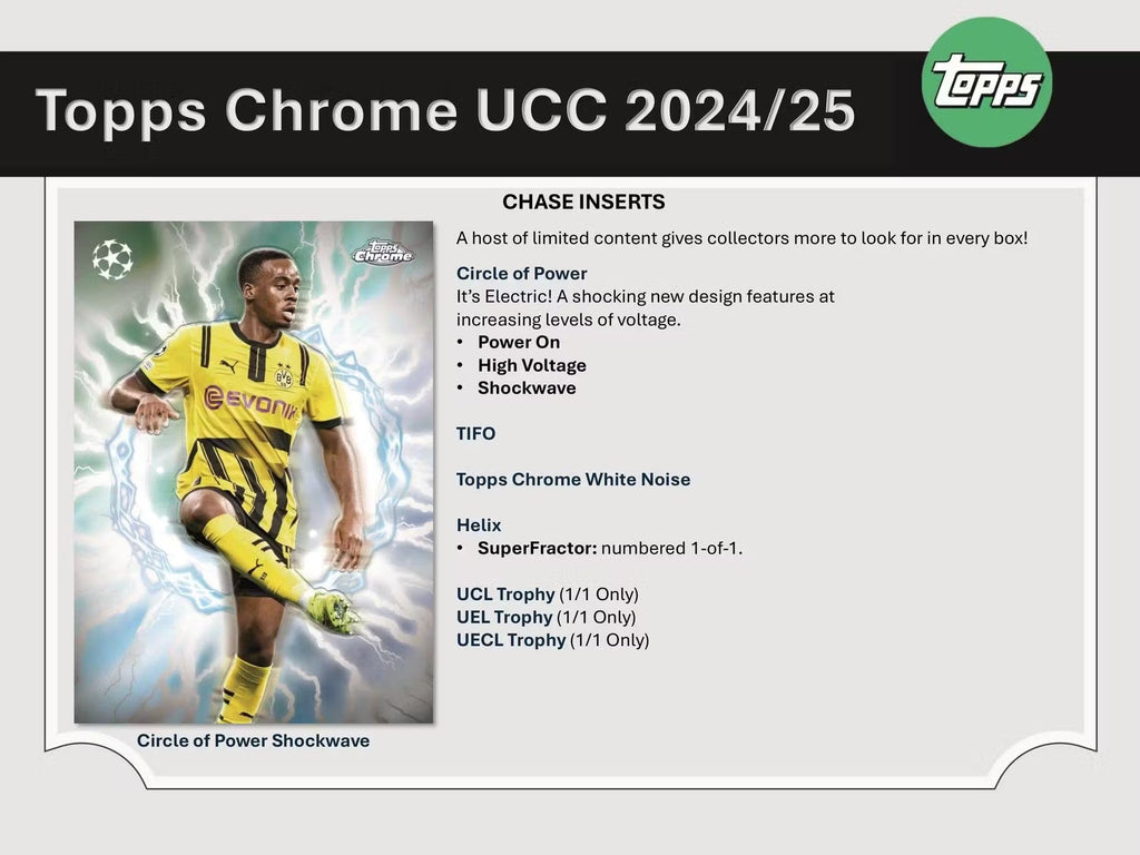 2024-25 Topps Chrome UEFA Club Competitions Soccer Jumbo Trading Cards LV