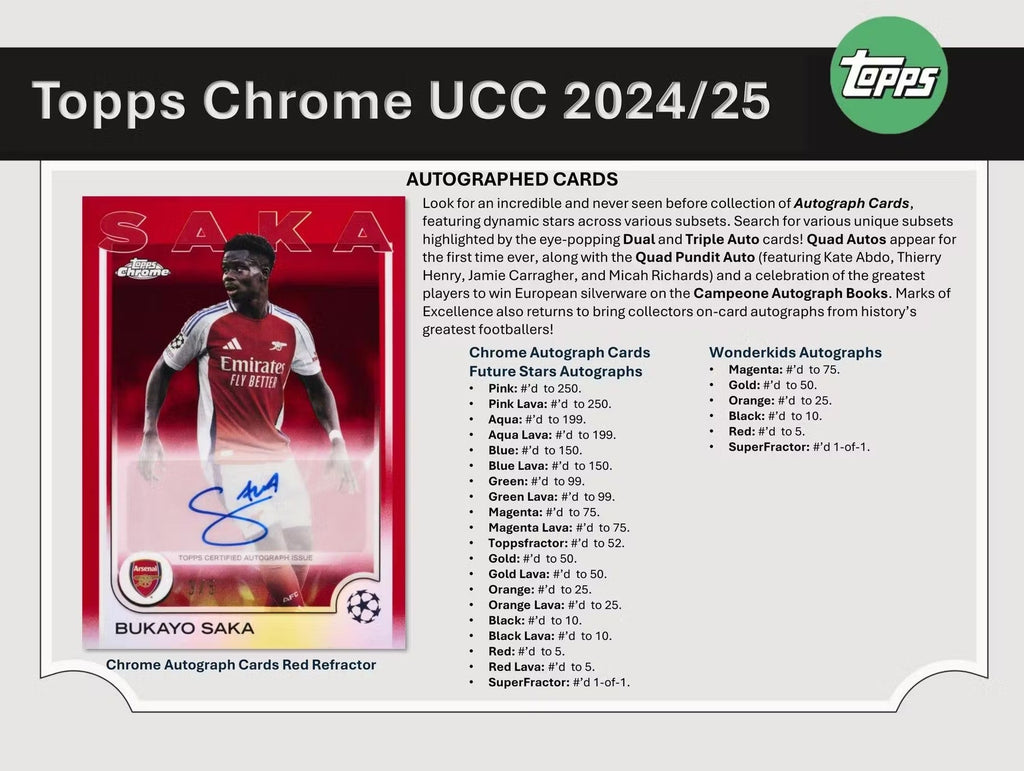 2024-25 Topps Chrome UEFA Club Competitions Soccer Jumbo Trading Cards LV