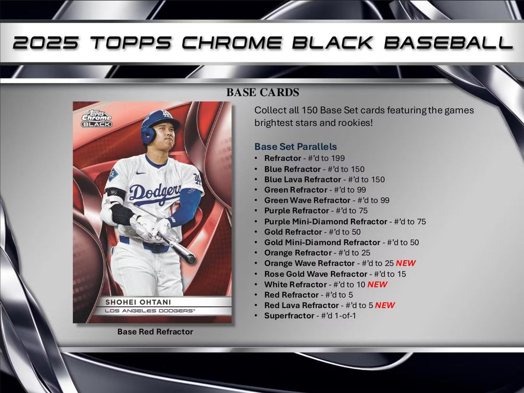 2024 Topps Chrome Black Baseball Hobby Trading Cards LV