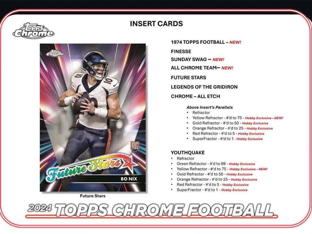 2024 Topps Chrome Football Hobby Trading Cards LV