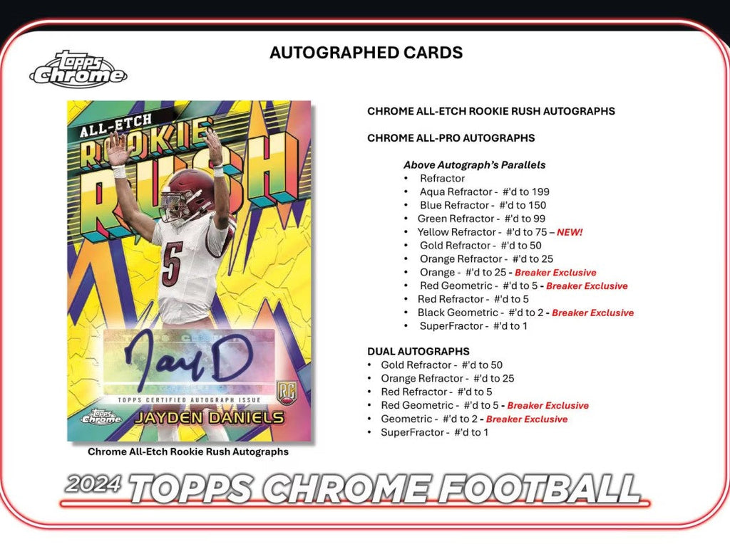 2024 Topps Chrome Football Hobby Trading Cards LV