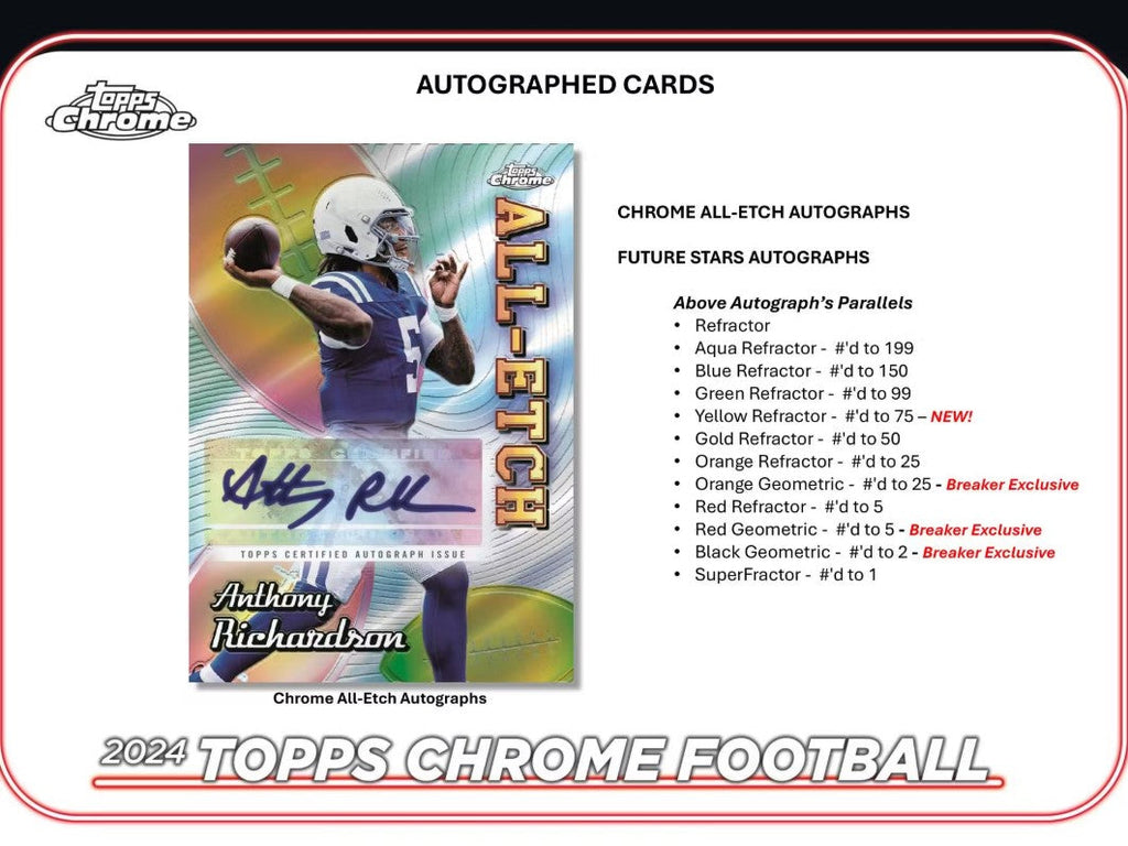 2024 Topps Chrome Football Hobby Trading Cards LV
