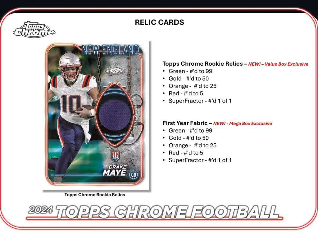 2024 Topps Chrome Football Mega Trading Cards LV