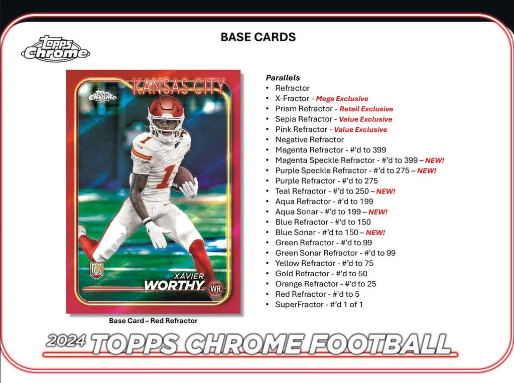 2024 Topps Chrome Football Mega Trading Cards LV