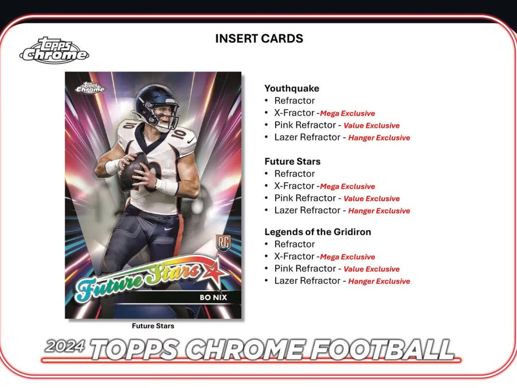 2024 Topps Chrome Football Mega Trading Cards LV