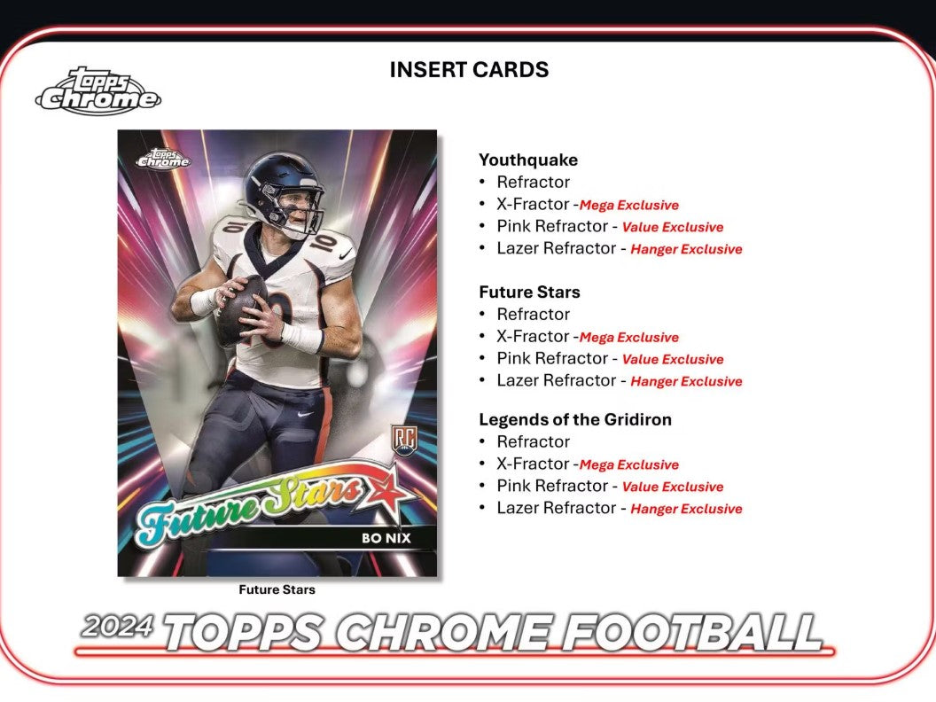 2024 Topps Chrome Football Mega Trading Cards LV