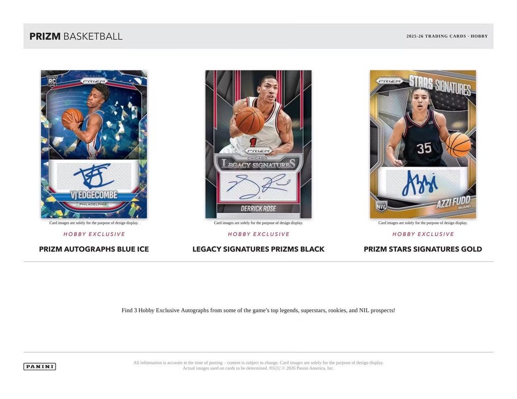 2025-26 Panini Prizm Basketball Hobby Trading Cards LV