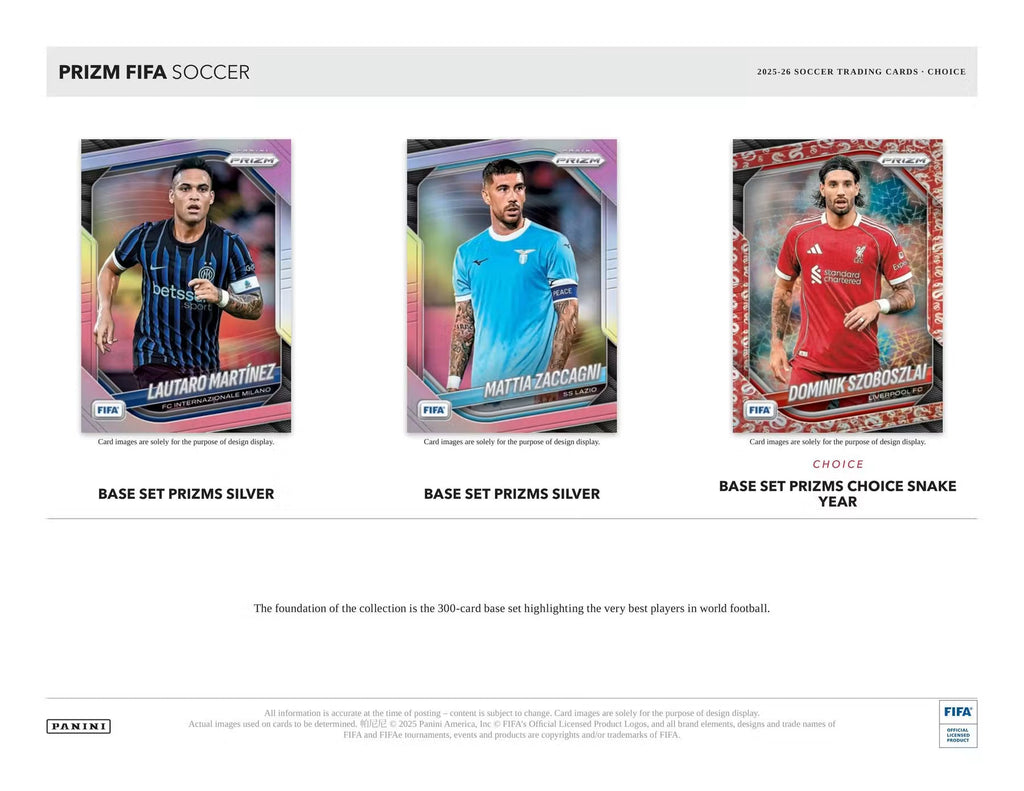 2025-26 Panini Prizm FIFA Soccer Choice Trading Cards LV