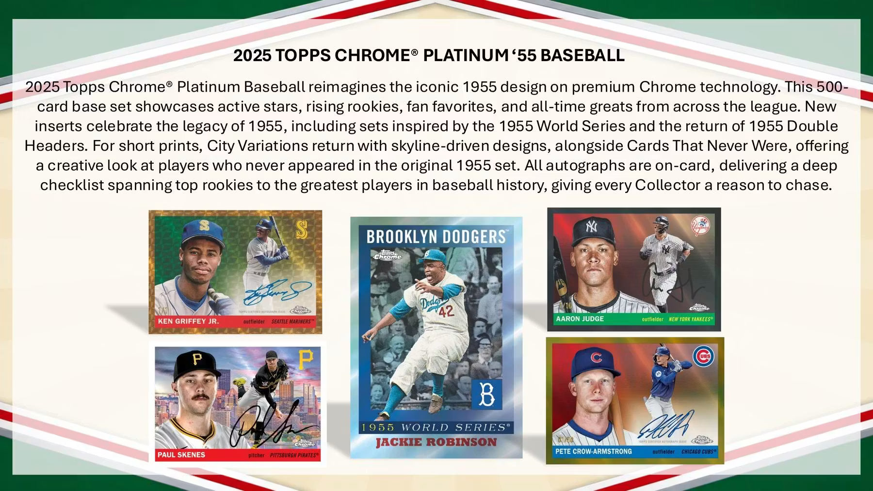 2025 Topps Chrome Platinum '55 Baseball Hobby Trading Cards LV