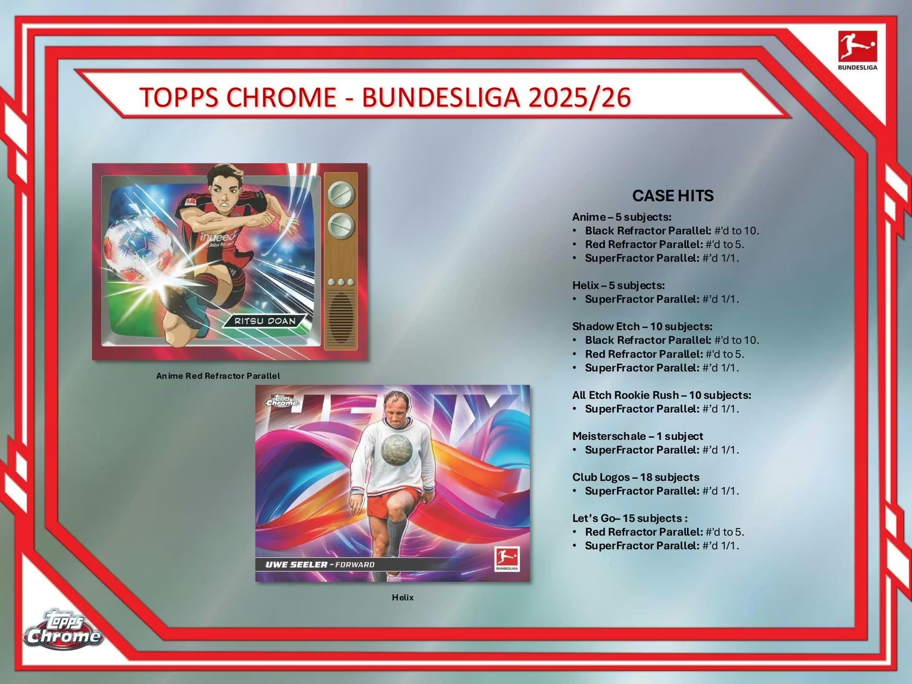2025-26 Topps Chrome Bundesliga Soccer Breaker Delight Trading Cards LV