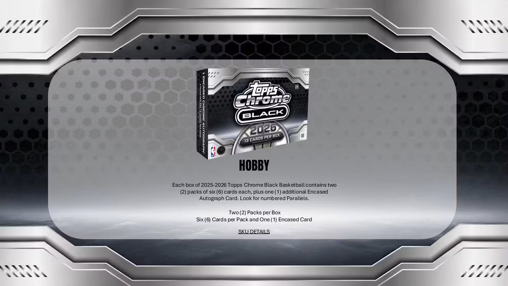 2025-26 Topps Chrome Black Basketball Hobby Trading Cards LV