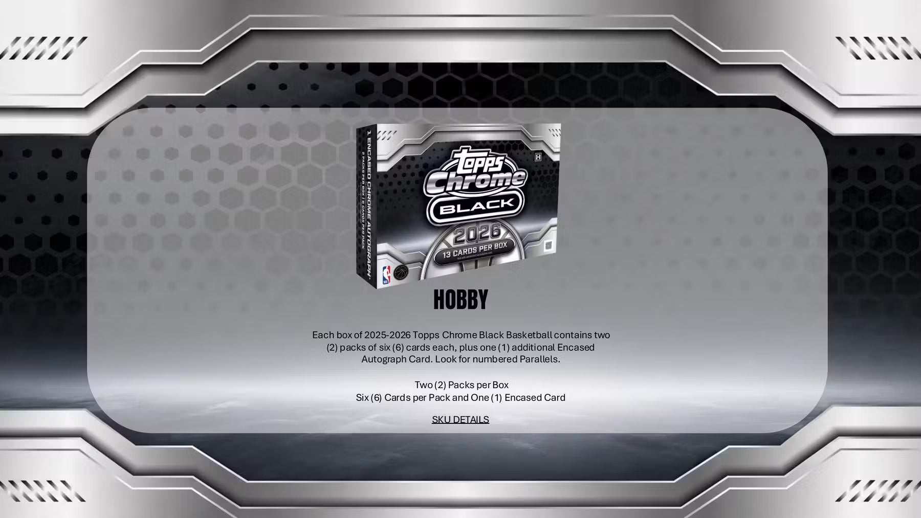 2025-26 Topps Chrome Black Basketball Hobby Trading Cards LV