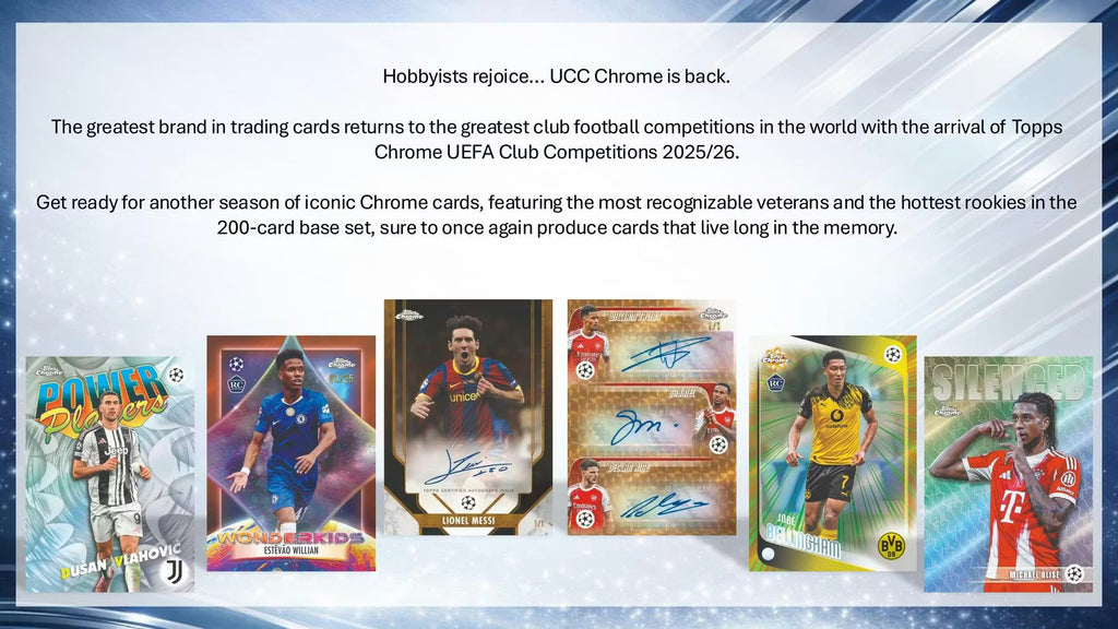 2025-26 Topps Chrome UEFA Club Competitions Soccer Breakers Delight Trading Cards LV