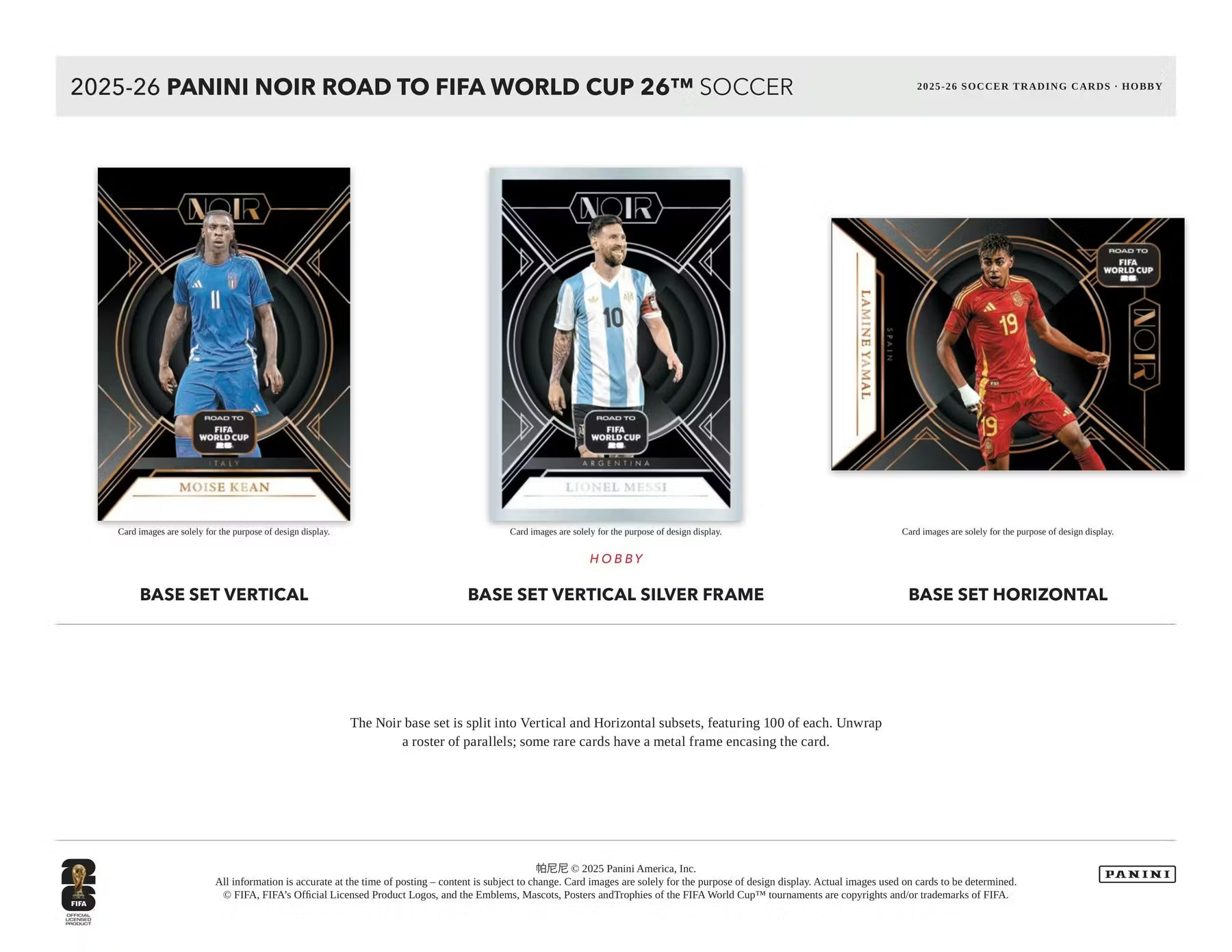 2025-26 Panini Noir Soccer Road to FIFA World Cup Hobby Trading Cards LV
