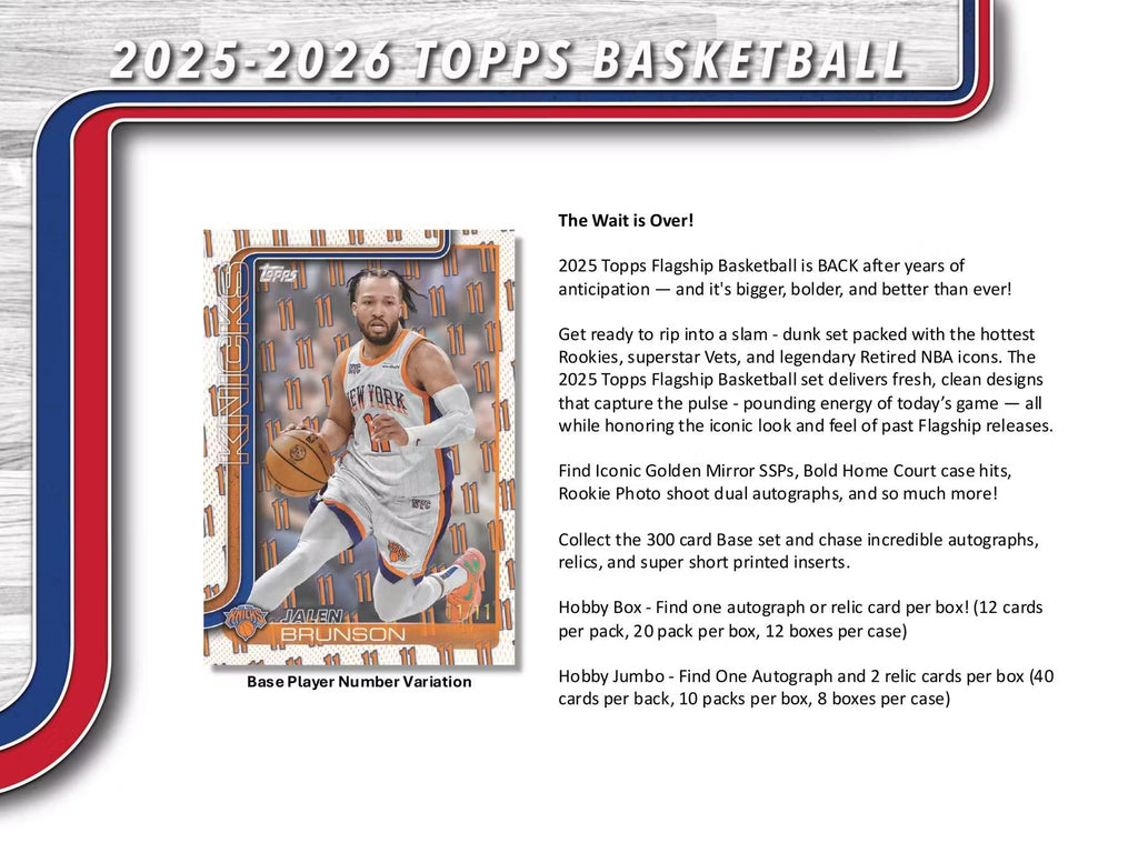 2025-26 Topps Basketball Hobby Trading Cards LV