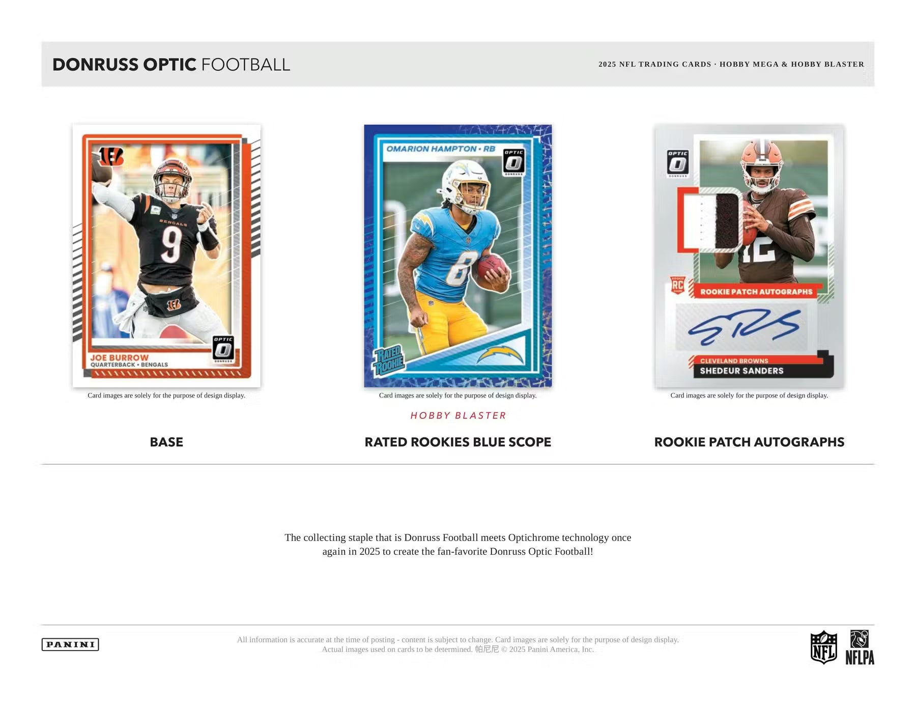 2025 Panini Donruss Optic Football Hobby Mega Trading Cards LV