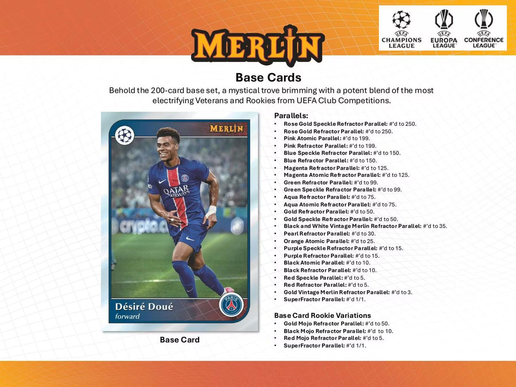 2024-25 Topps Chrome Merlin Soccer UEFA Club Competition Breaker Delight Trading Cards LV