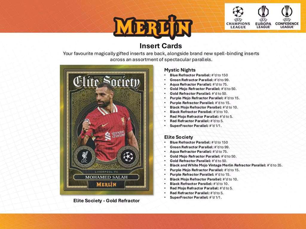 2024-25 Topps Chrome Merlin Soccer UEFA Club Competition Breaker Delight Trading Cards LV
