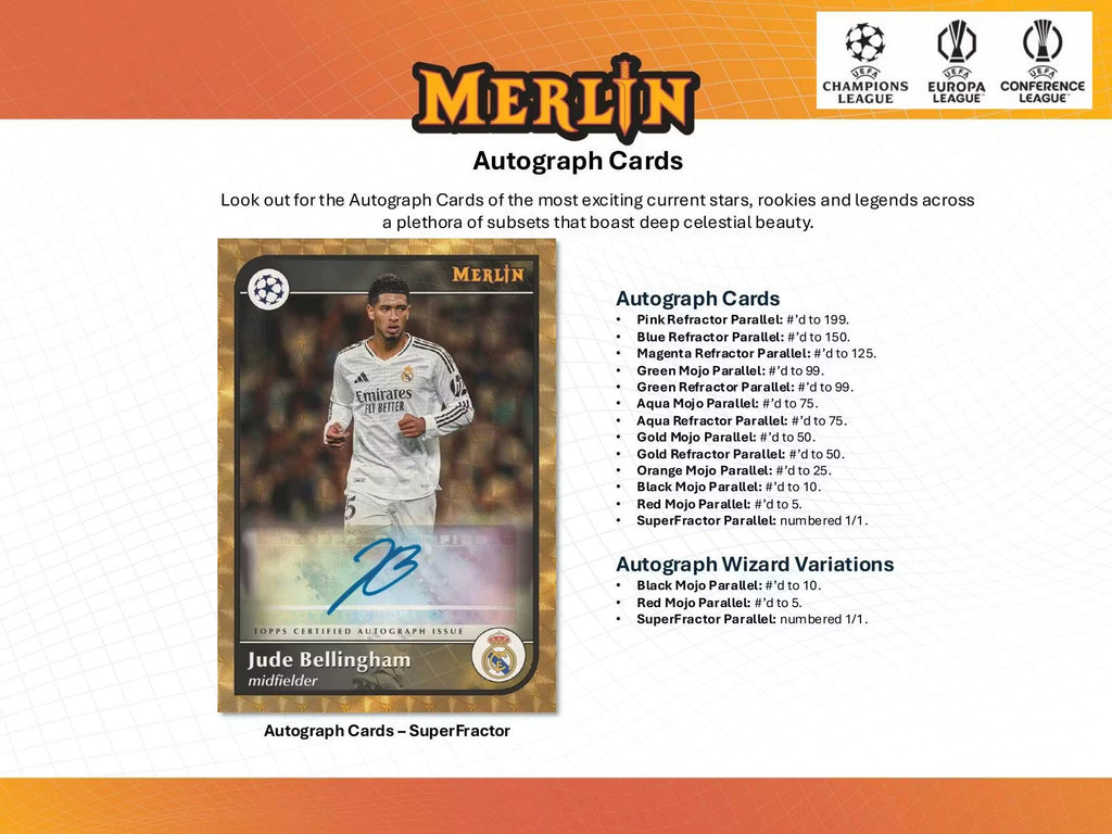 2024-25 Topps Chrome Merlin Soccer UEFA Club Competition Breaker Delight Trading Cards LV