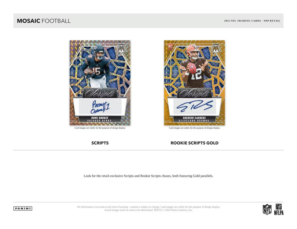 2025 Panini Mosaic Football Blaster Trading Cards LV