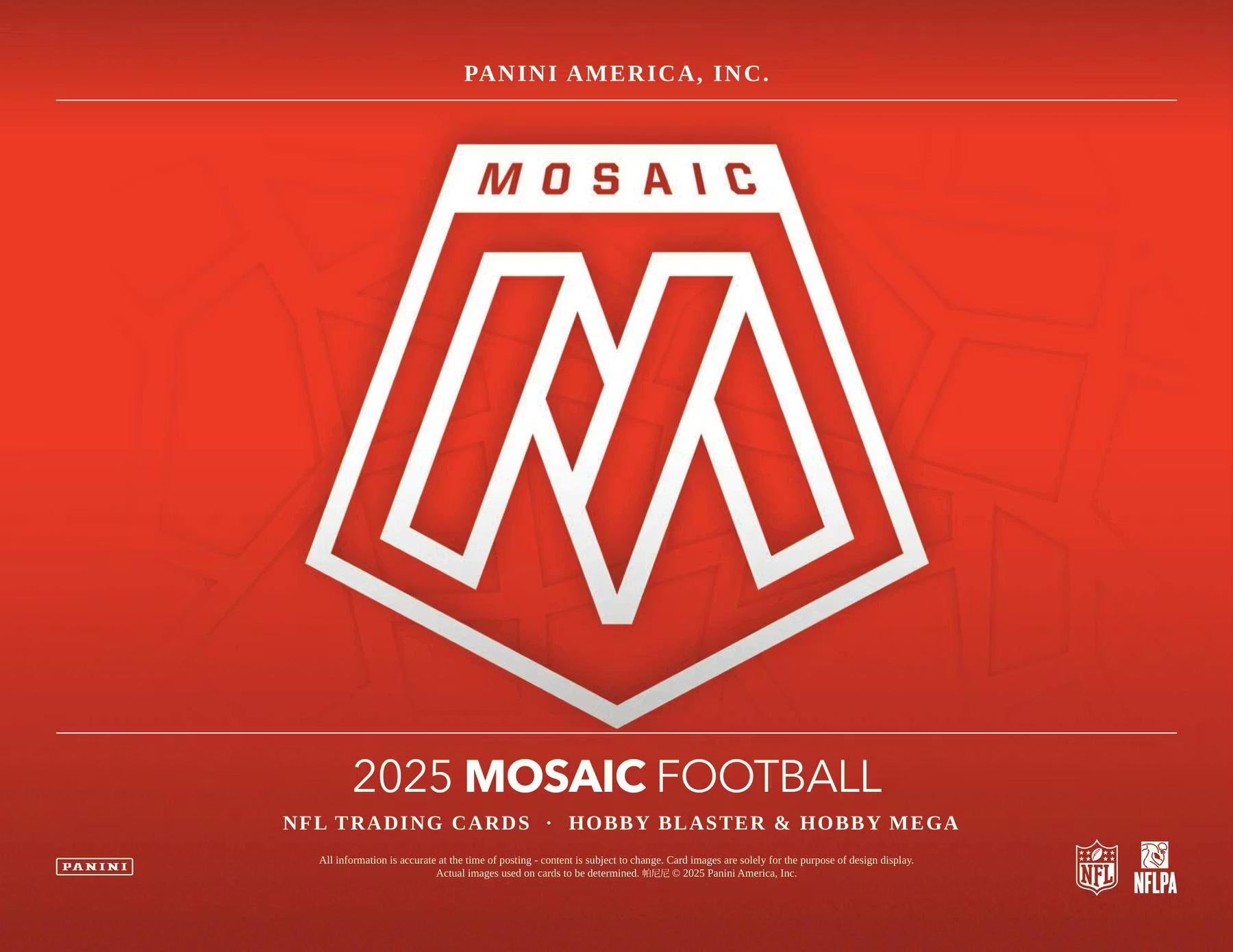 2025 Panini Mosaic Football Mega Trading Cards LV