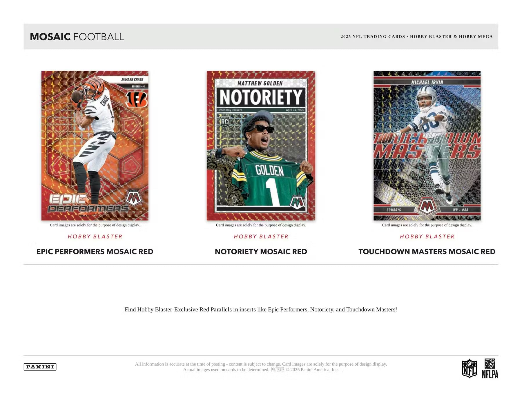 2025 Panini Mosaic Football Mega Trading Cards LV