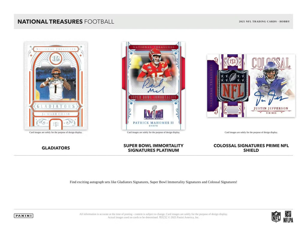 2025 Panini National Treasures Football Hobby Trading Cards LV