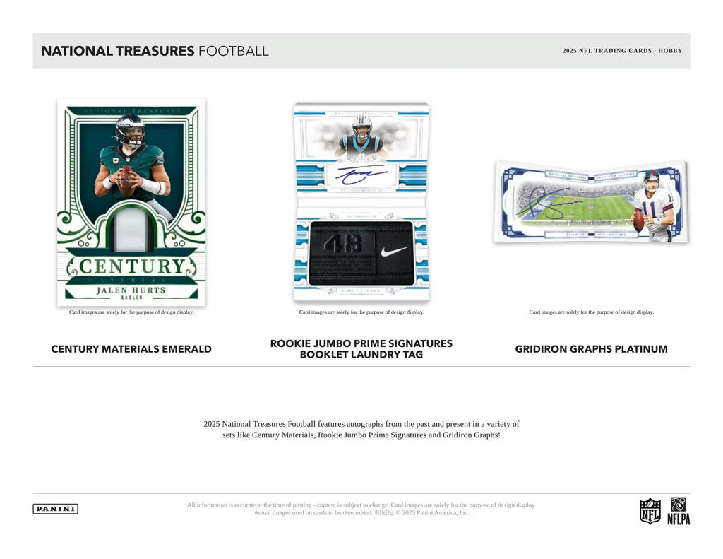 2025 Panini National Treasures Football Hobby Trading Cards LV