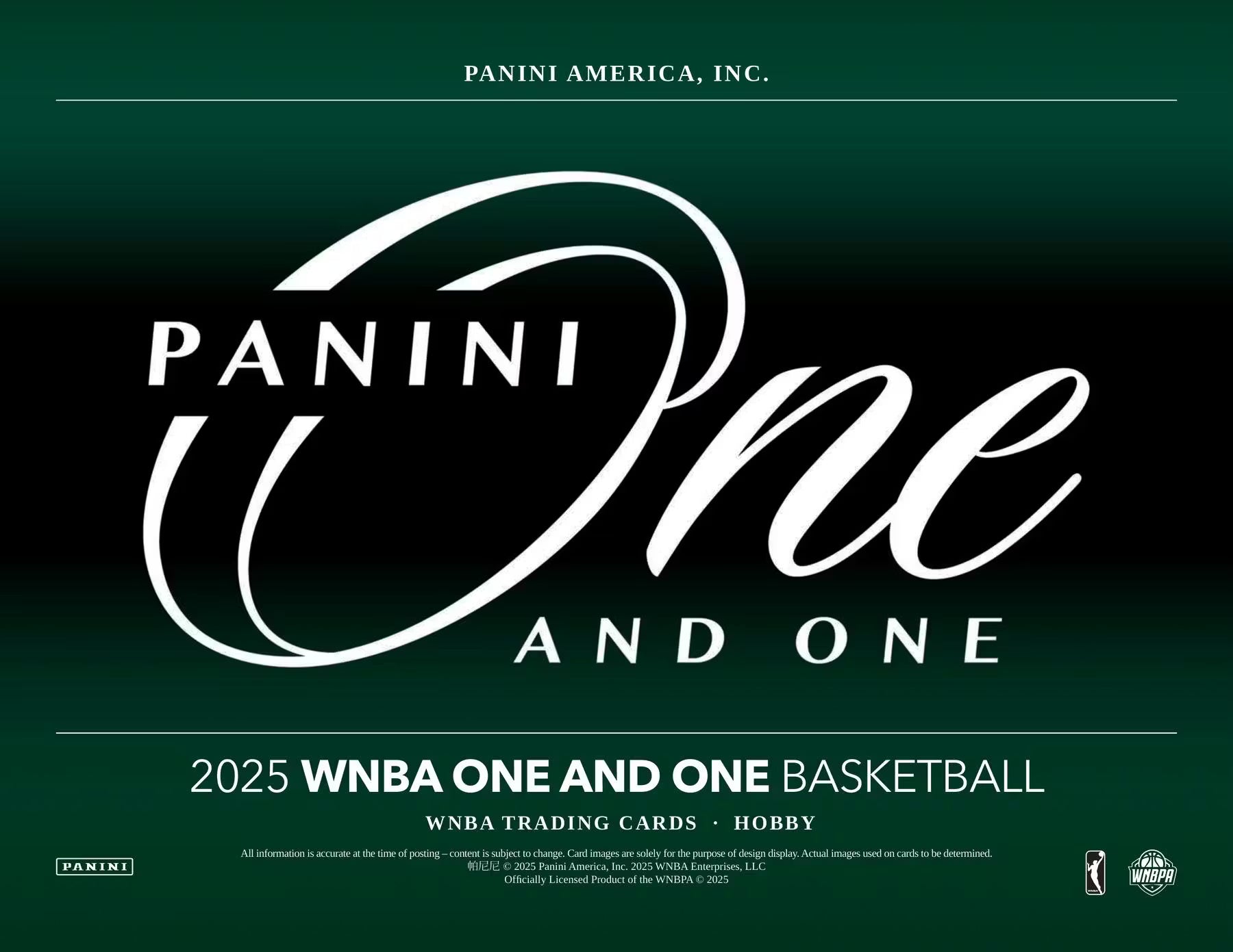 2025 Panini One and One WNBA Basketball Hobby Trading Cards LV