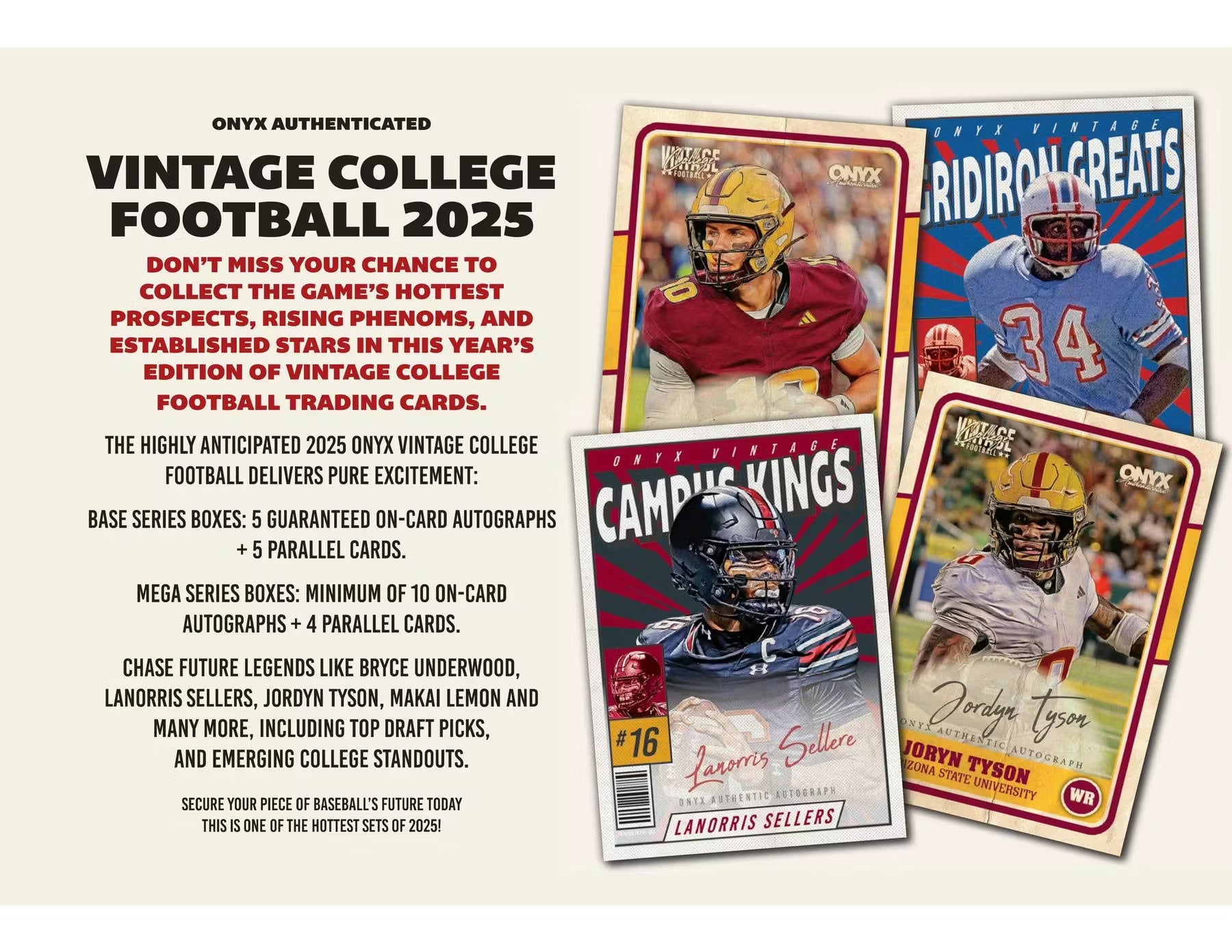2025 Onyx Vintage College Football Mega Trading Cards LV