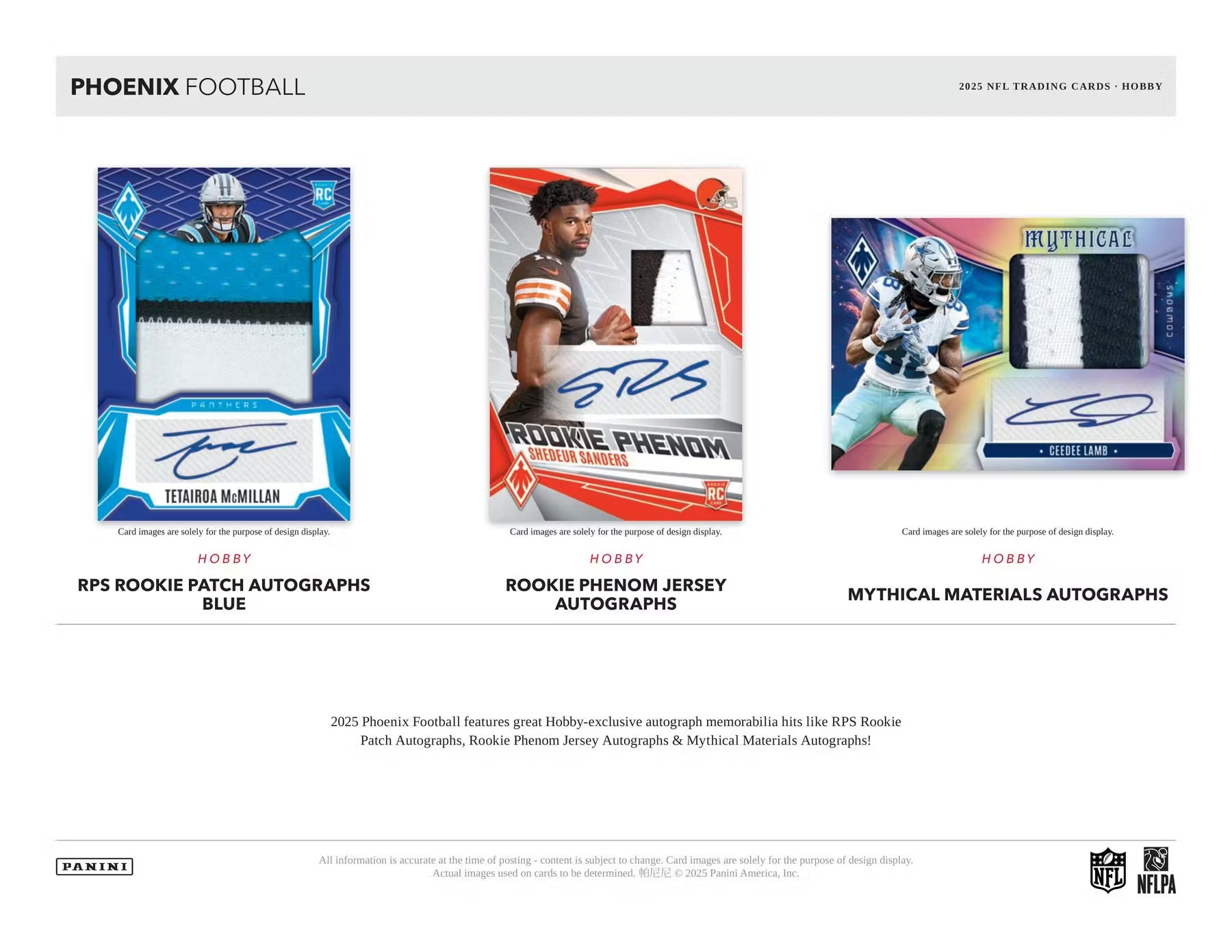 2025 Panini Phoenix Football Hobby Trading Cards LV