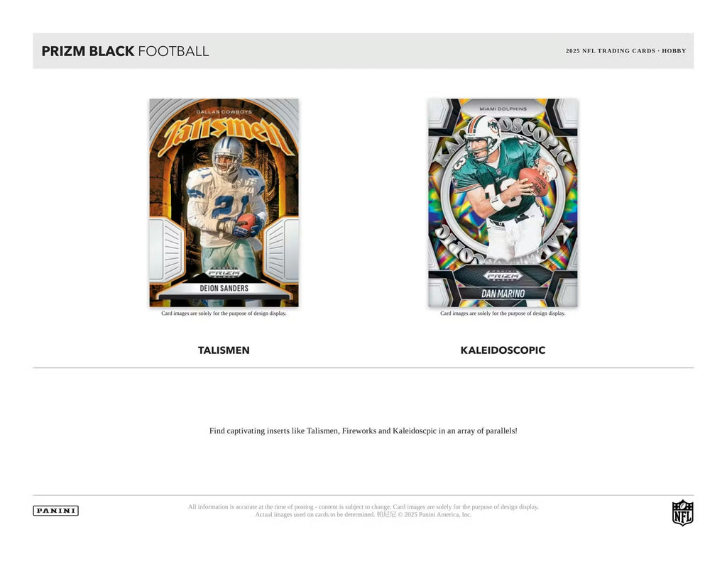 2025 Panini Prizm Black Football Hobby Trading Cards LV