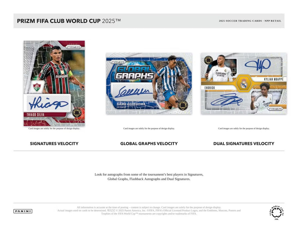2025 Panini Prizm FIFA Club World Cup Soccer Mega Trading Cards LV