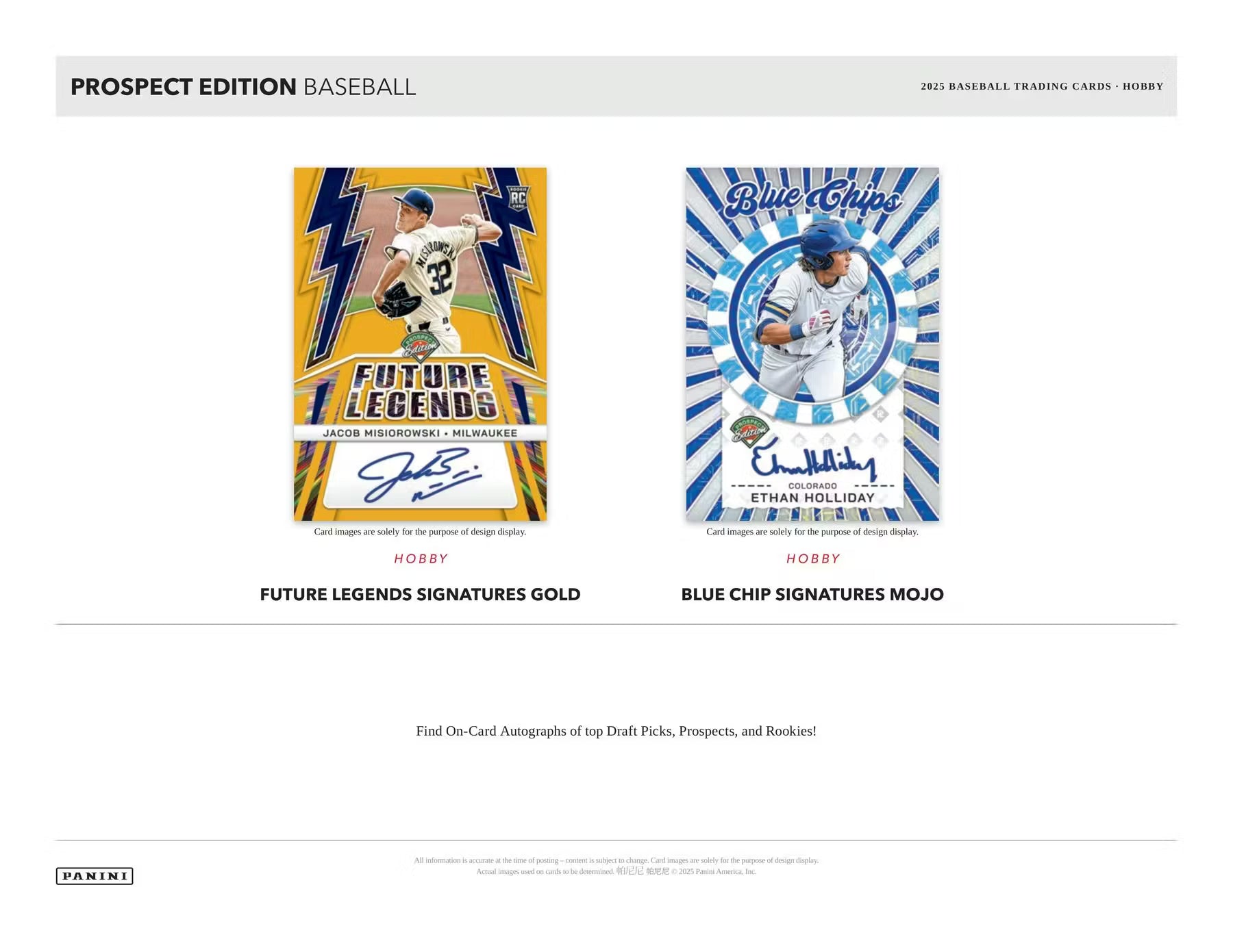 2025 Panini Prospect Edition Baseball Hobby Trading Cards LV